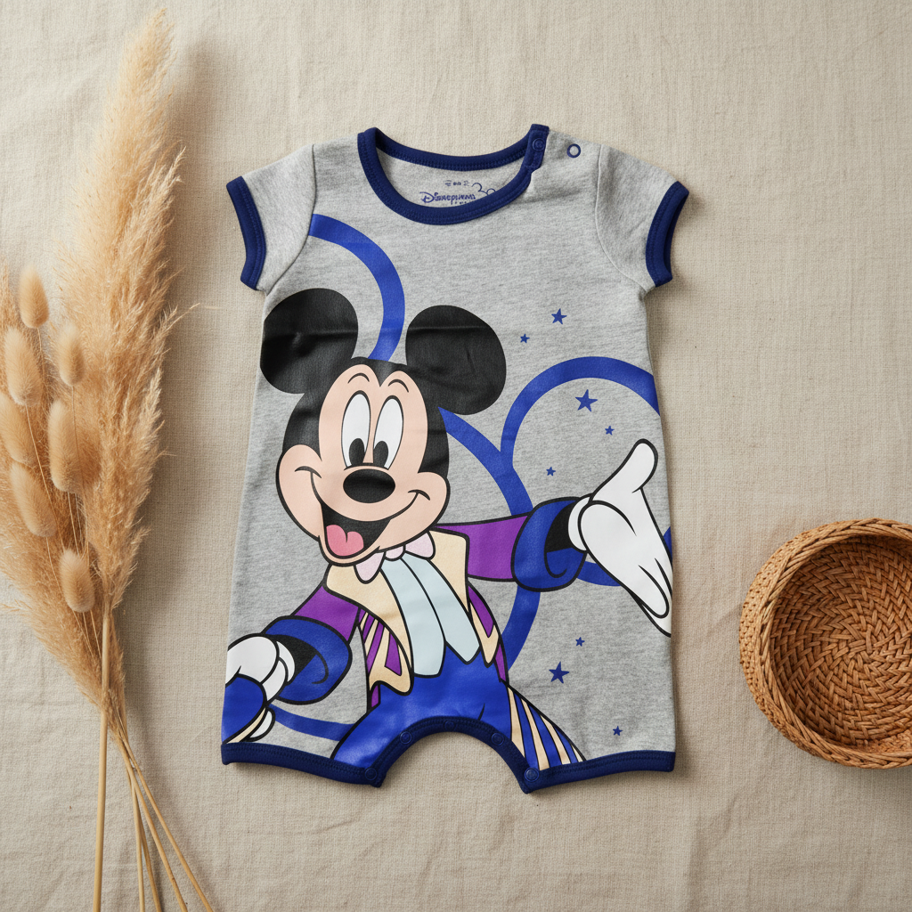 Barboteuse Mickey Disneyland Paris gris marine – fond bohème