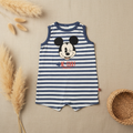 Barboteuse rayée marine "Be Cool" – fond bohème