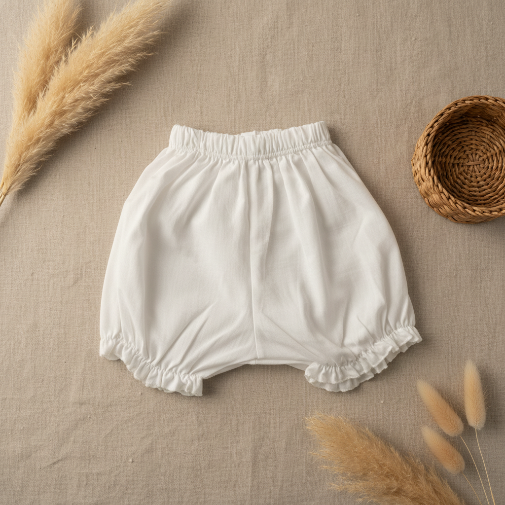 Bloomer blanc uni volants – fond bohème
