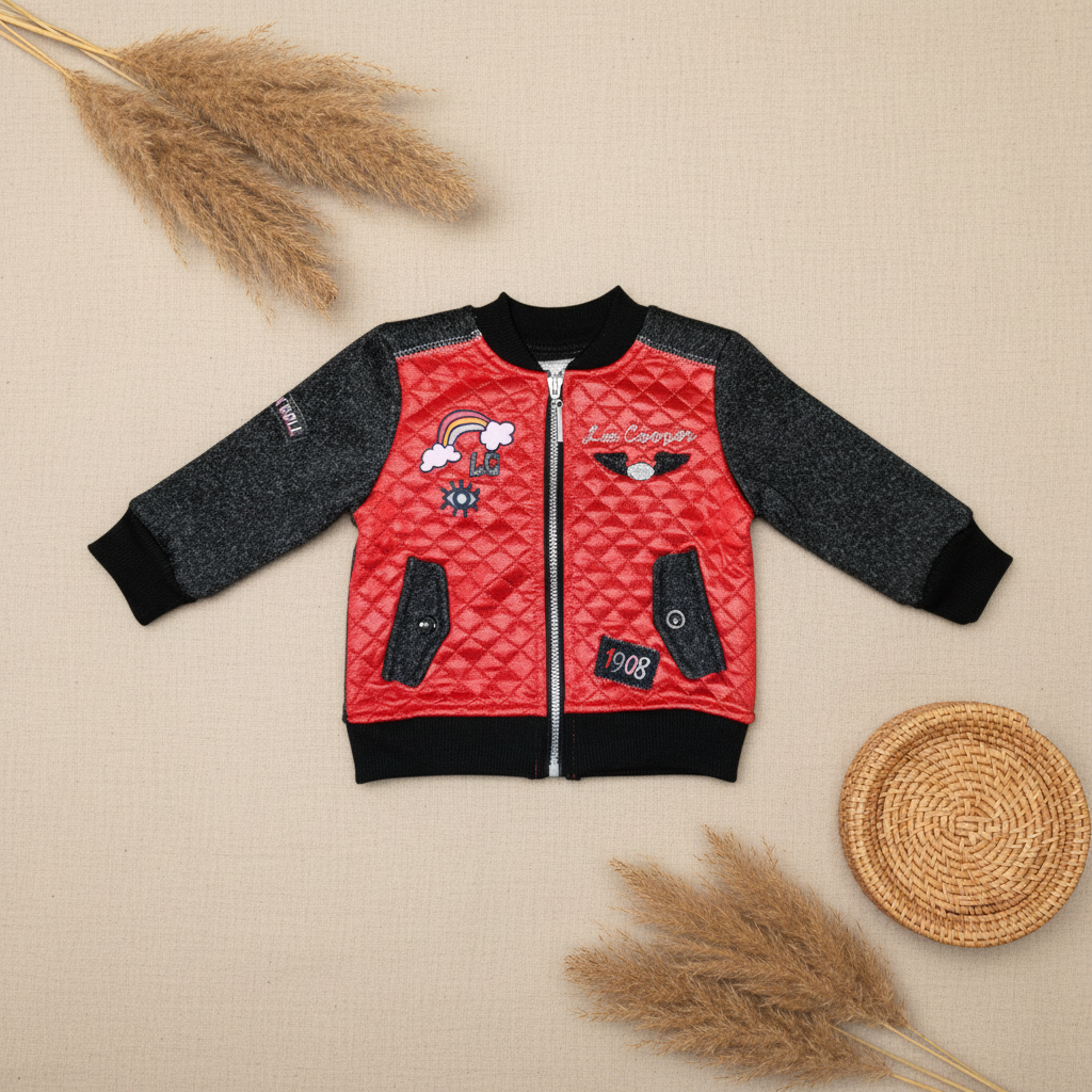 Blouson Lee Cooper rouge noir – fond bohème