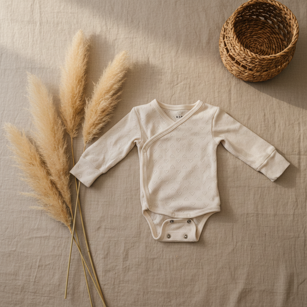 Body cache-cœur crème pointelle – fond bohème