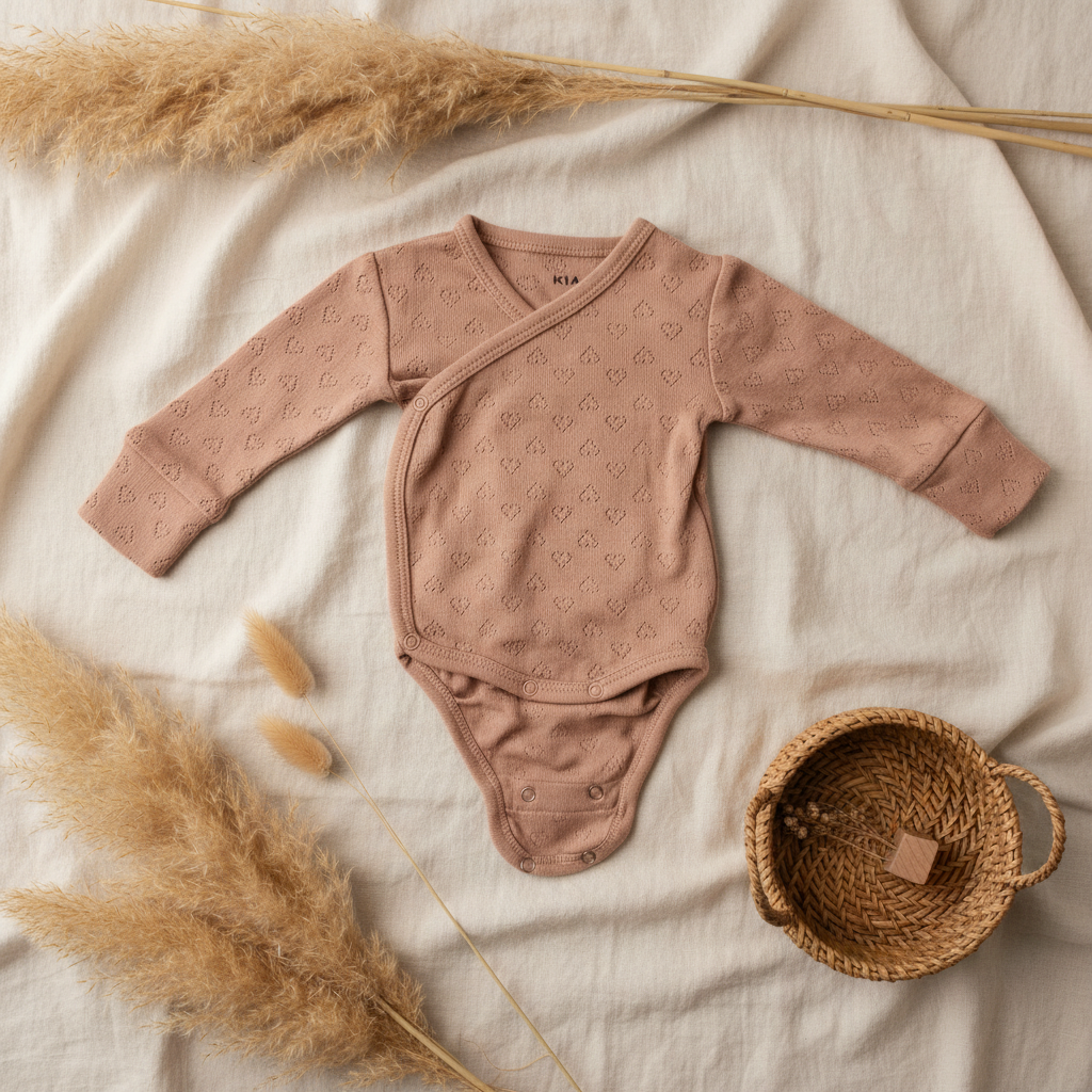 Body cache-cœur rose poudré pointelle Kiabi