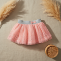 Jupe tutu saumon sequins ceinture argentée – fond bohème