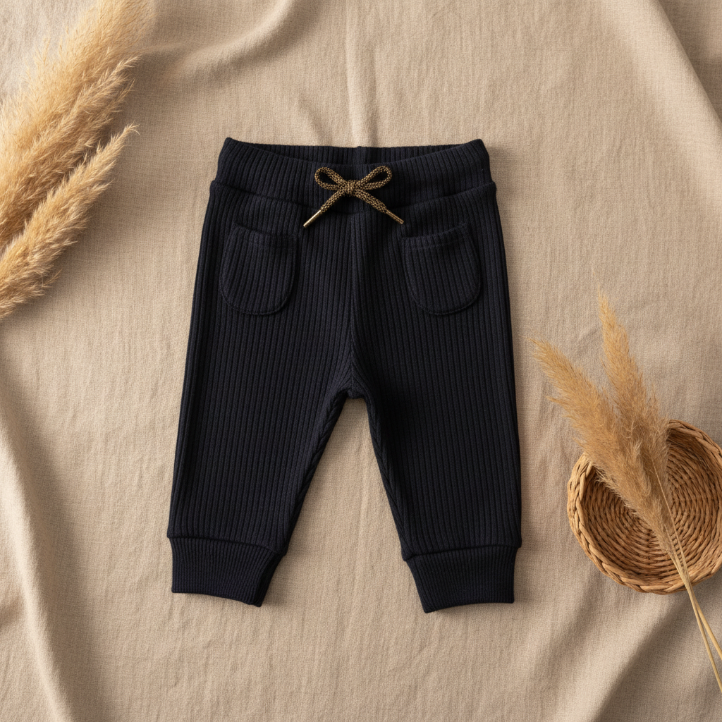 Pantalon jogger marine or – fond bohème