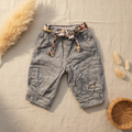 Pantalon Kenzo gris pois ceinture fleurie – fond bohème