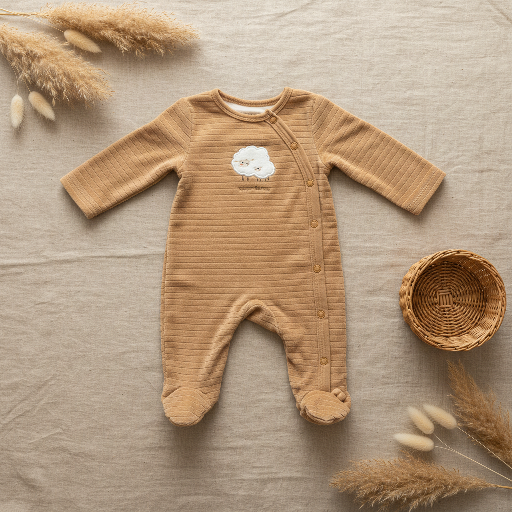 Pyjama caramel velours mouton – fond bohème