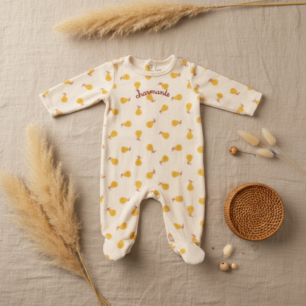 Pyjama "Charmante" poires – fond bohème