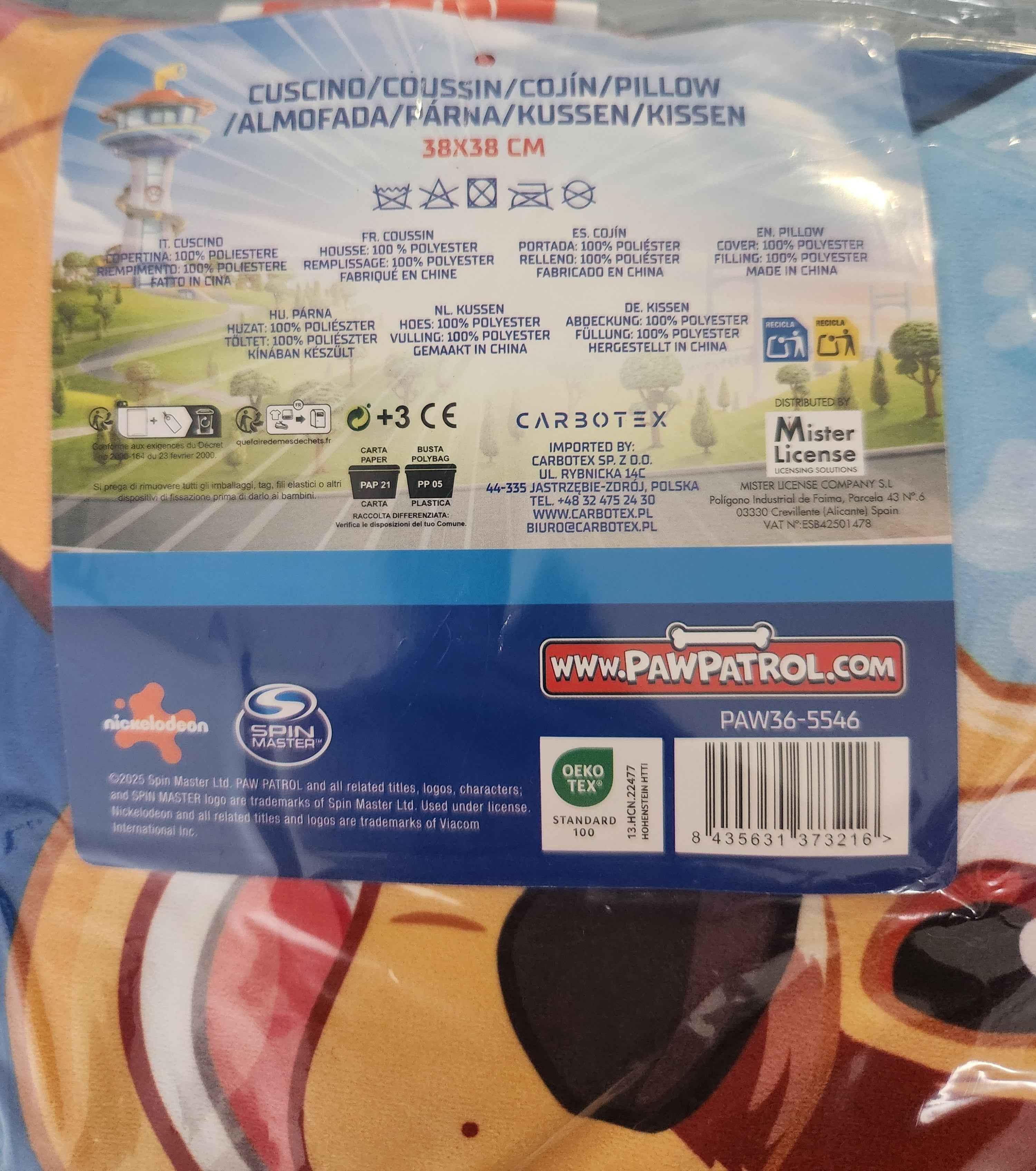 Coussin en velours Pat' Patrouille