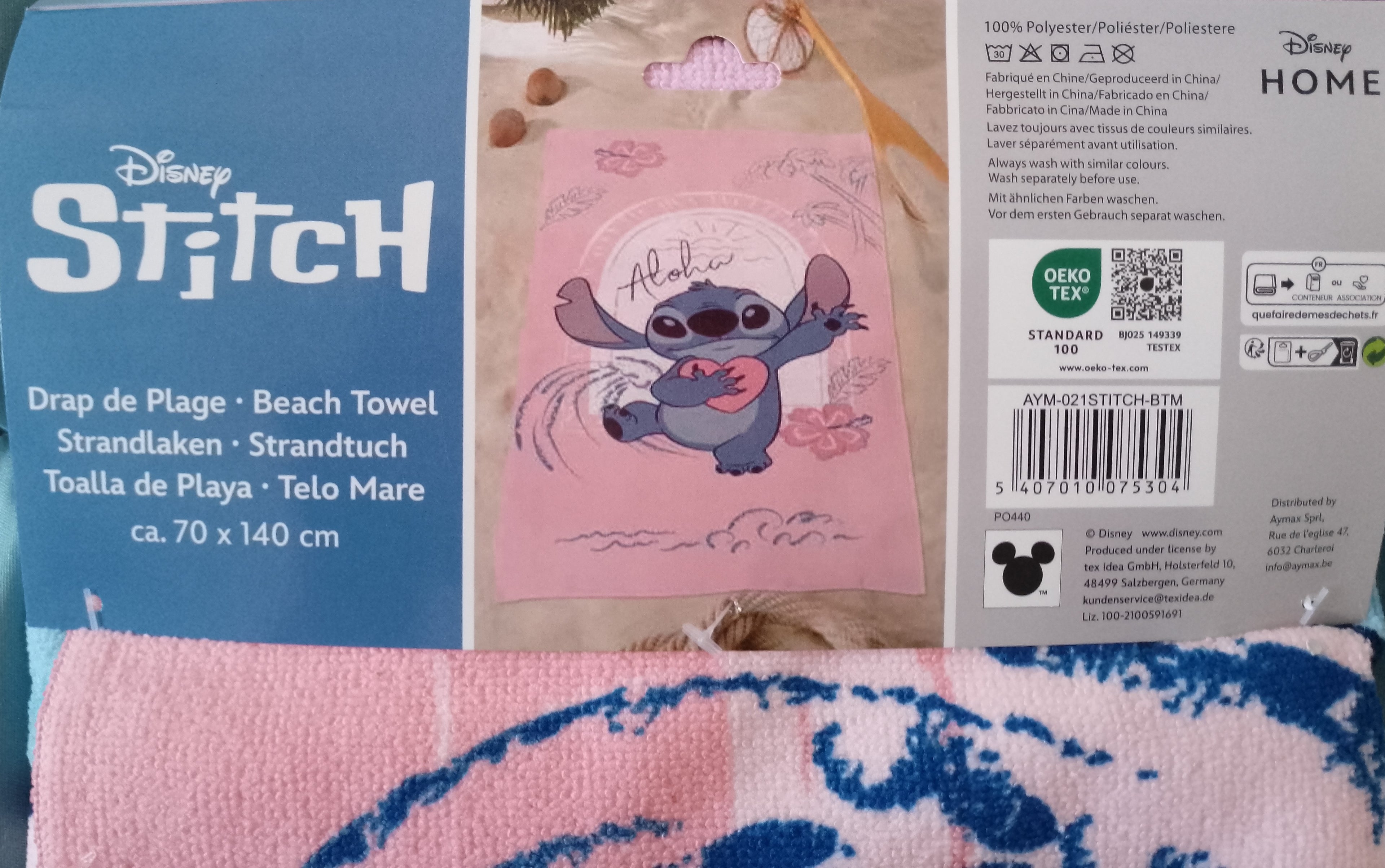 Serviette de bain - drap de plage Stitch Disney