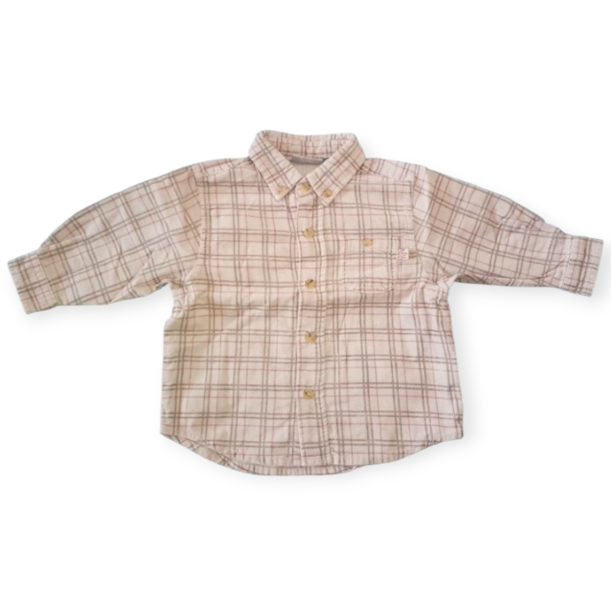 Chemise manches longues velours côtelé Kiabi