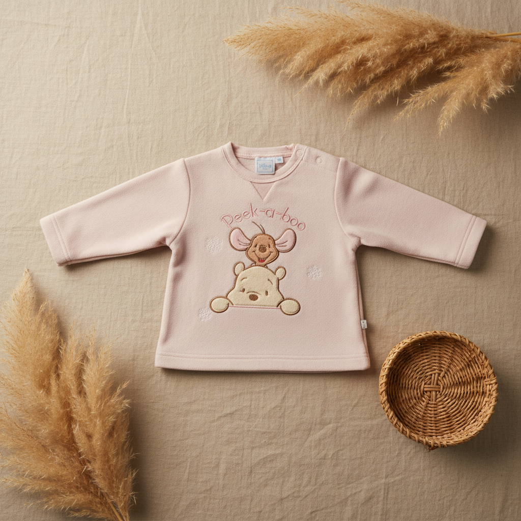 T-shirt rose "Peek-a-boo" – fond bohème
