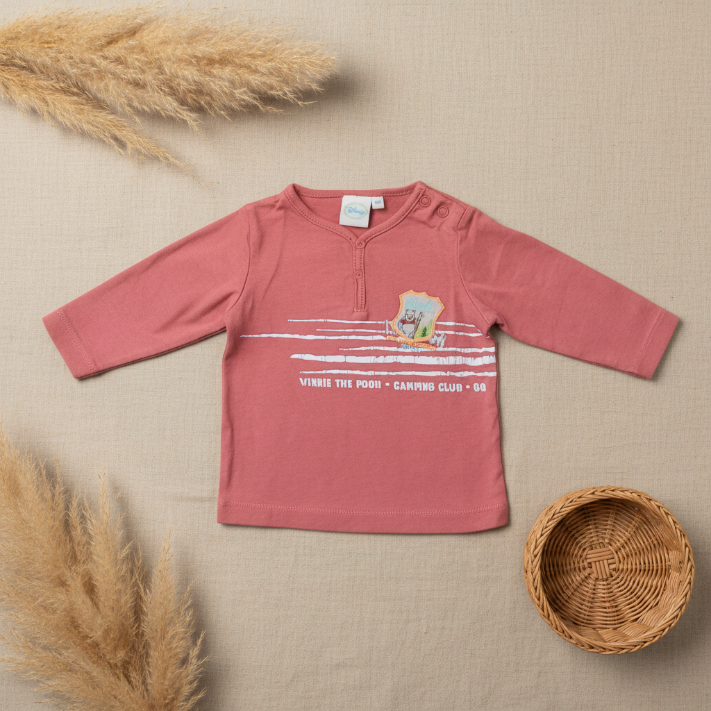 T-shirt rose Winnie Camping Club – fond bohème
